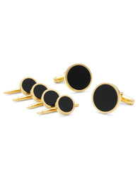 Brooks Brothers Men Onyx & Gold Stud Set