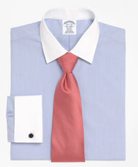 Brooks Brothers Men Regent Fitted Dress Shirt, Non-Iron Contrast Ainsley Collar French Cuff