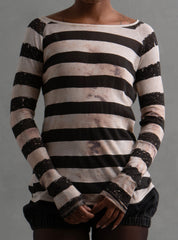 Jester Long Sleeve - Black / White Stripe | UNIF Clothing Sale