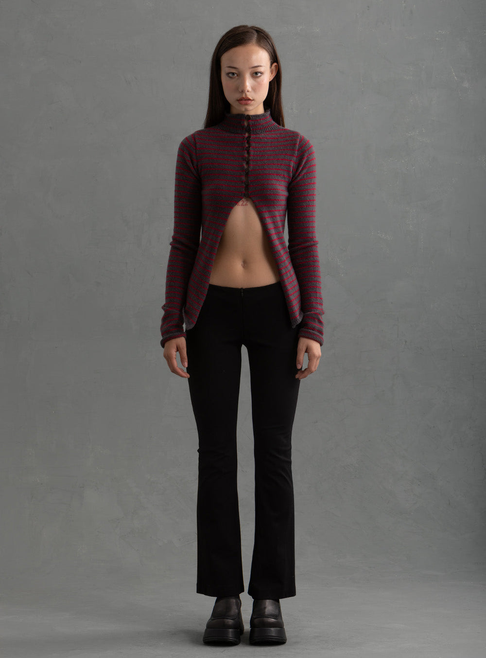 Norg Cardigan - Grey / Red | UNIF Clothing Sale