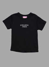 Screaming Inside Baby Tee - Vintage Black | UNIF Clothing on Sale