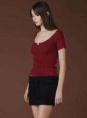 XAE Ribbed Crop Top - Red | UNIF Clothing outlet