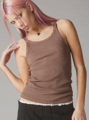 Staple Rib Tank Mauve - Mauve | UNIF Clothing on Sale