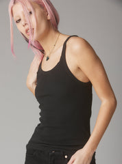 Staple Rib Tank - Black | UNIF Clothing for Sale