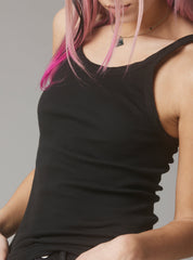 Staple Rib Tank - Black | UNIF Clothing for Sale