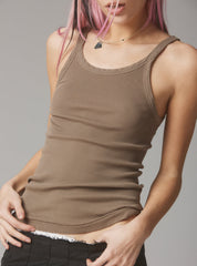 Staple Rib Tank Concrete - Concrete | UNIF Clothing outlet