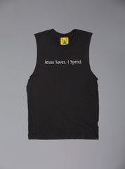 Jesus Saves Tank - Vintage Black | UNIF Clothing Sale