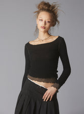 Plié Top - Black/ Grey | UNIF Clothing discount