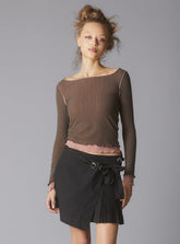 Plié Top - Grey / Pink | UNIF Clothing for Sale