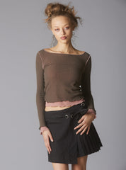Plié Top - Grey / Pink | UNIF Clothing for Sale