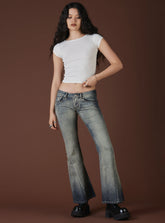 Lucid Flare Jeans - Grey Wash | UNIF Clothing Sale