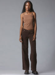 Wide Leg Corduroy Pants In Brown - Brown | UNIF Clothing on Sale