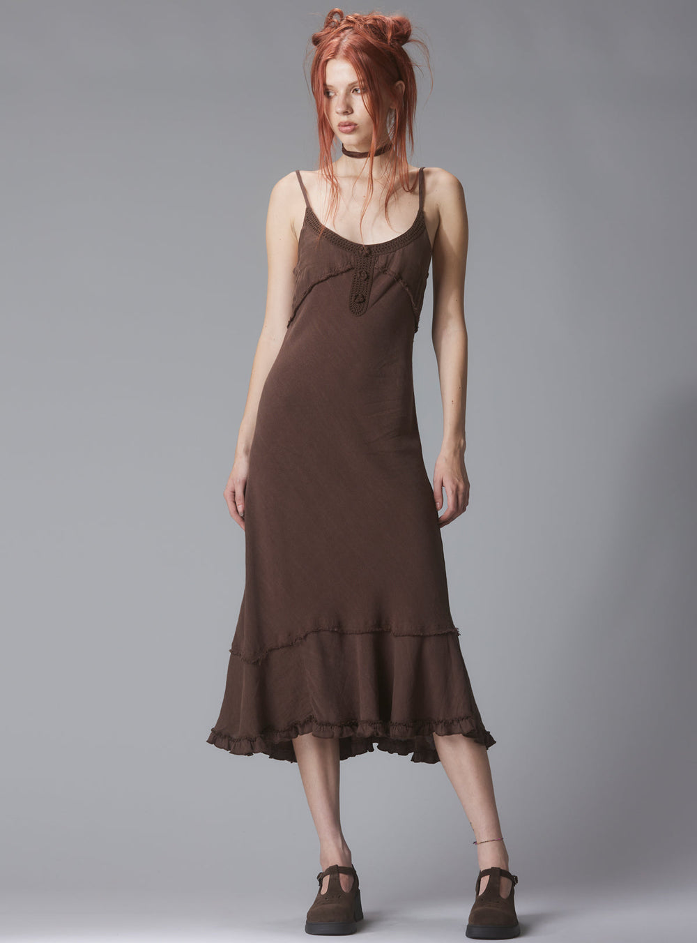 Rhizome Dress - Brown | UNIF Clothing online