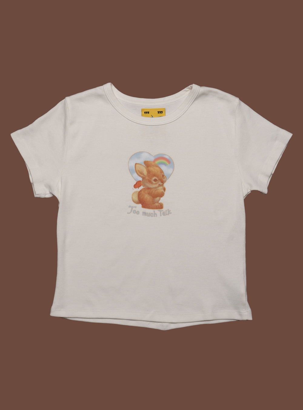Too Much Talk Baby Tee - Off White | UNIF Clothing online shop