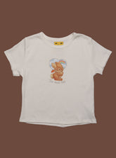 Too Much Talk Baby Tee - Off White | UNIF Clothing online shop