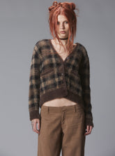 Ty Cardigan - Brown Plaid | UNIF Clothing near me