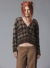 Ty Cardigan - Brown Plaid | UNIF Clothing near me