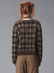 Ty Cardigan - Brown Plaid | UNIF Clothing near me