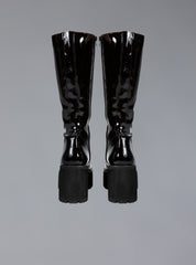 Knee High Leather Platform Boot - Black | UNIF Clothing Sale