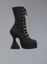 Victorian Lace Up Platform Heel - Black | UNIF Clothing on Sale