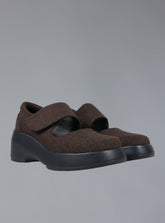 Felt Platform Sandal In Brown - Brown | UNIF Clothing discount