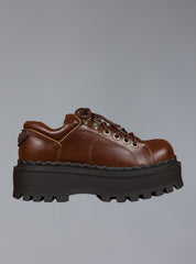 Low Top Leather Chunky Platform Boot in Brown - Brown | UNIF Clothing online