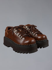 Low Top Leather Chunky Platform Boot in Brown - Brown | UNIF Clothing online