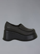 Square Toe Stacked Platform Shoe - Black | UNIF Clothing on Sale