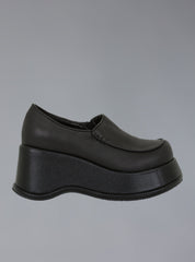Square Toe Stacked Platform Shoe - Black | UNIF Clothing on Sale