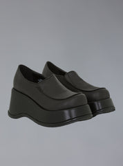 Square Toe Stacked Platform Shoe - Black | UNIF Clothing on Sale