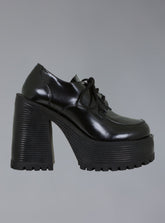 Stacked Platform Oxford Shoe - Shiny Black | UNIF Clothing discount