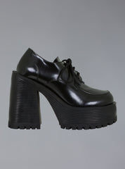 Stacked Platform Oxford Shoe - Shiny Black | UNIF Clothing discount
