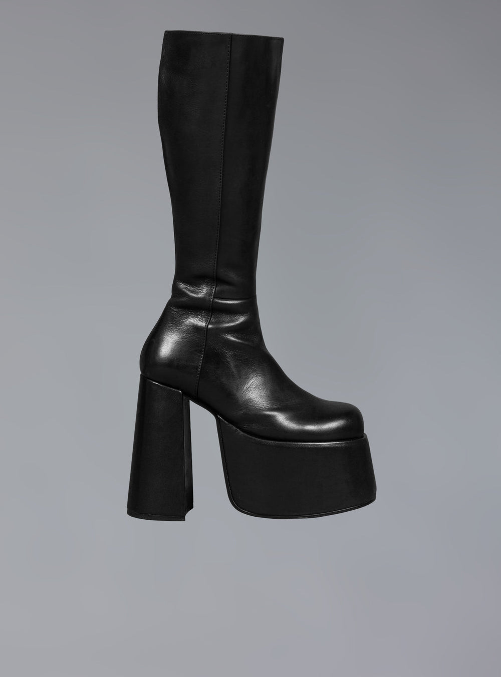 Stacked Leather Platform Boot With High Heel - Black | UNIF Clothing outlet