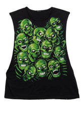 Vintage Liquid Blue Skulls Sleeveless Tee - Black | UNIF Clothing online shop