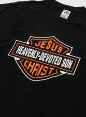 Vintage Harley Jesus Christ Heavenly-Devoted Son Tee - Black | UNIF Clothing discount