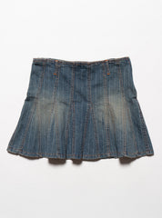 Vintage Starwear Y2K Denim Pinstriped Miniskirt - Blue | UNIF Clothing for Sale
