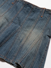 Vintage Starwear Y2K Denim Pinstriped Miniskirt - Blue | UNIF Clothing for Sale