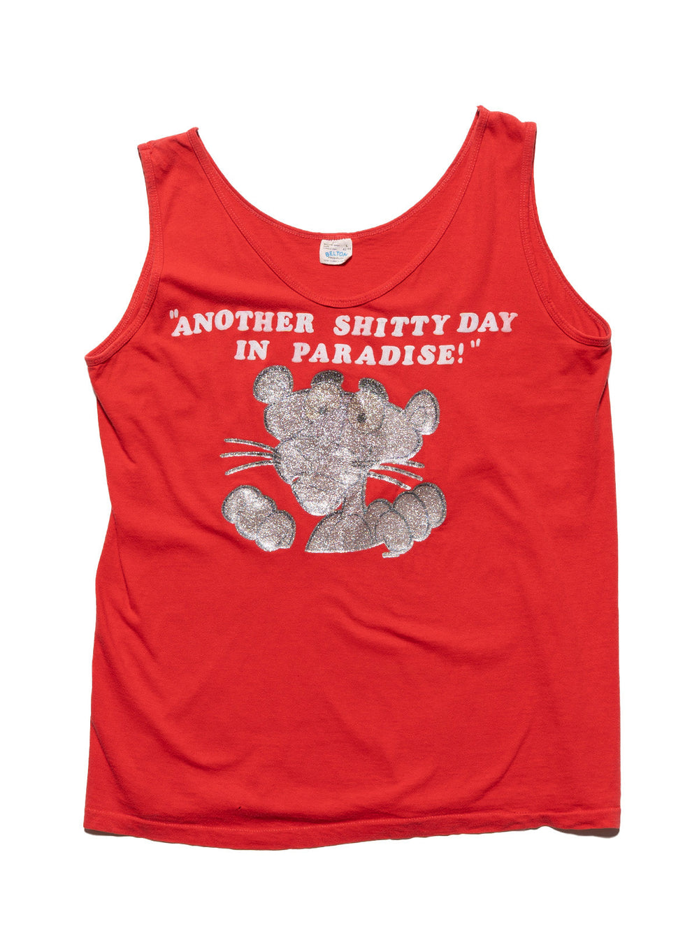 Vintage Another Shitty Day in Paradise Pink Panter Tank - Red | UNIF Clothing outlet