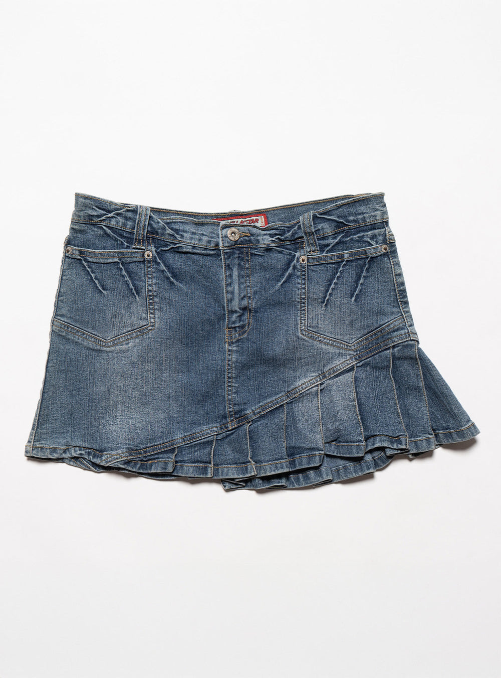 Vintage Vanilla Star Denim Pleated Mini Skirt - Blue | UNIF Clothing on Sale