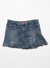 Vintage Vanilla Star Denim Pleated Mini Skirt - Blue | UNIF Clothing on Sale