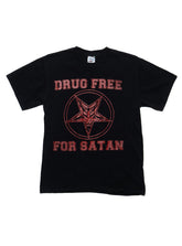 Vintage Drug Free For Satan Tee - Black | UNIF Clothing online shop