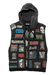 Vintage KTZ Crust Denim Vest With Hood - Black | UNIF Clothing discount