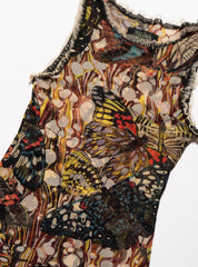 Vintage Jean Paul Gaultier Butterfly Mesh Tank - Multi | UNIF Clothing on Sale