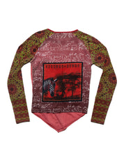 Vintage Kizungu Zungu Flower Long Sleeve Top - Red / Green | UNIF Clothing outlet