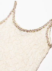Vintage Betsy Johnson Cream Lace Mini Dress - Beige | UNIF Clothing outlet