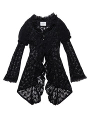 Vintage Frill by h.naoto Bolero Lace Cardigan - Black | UNIF Clothing online shop