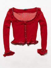 Vintage Betsy Johnson Red Mesh Scoop Neck Top - Red | UNIF Clothing online