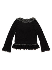 Vintage Jojoba Frill Top - Black | UNIF Clothing discount