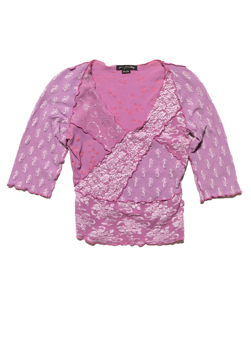 Vintage Ann Ferriday Patchwork Top - Purple / Pink | UNIF Clothing online