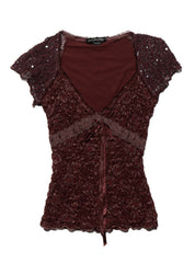 Vintage Ann Ferriday Top - Wine | UNIF Clothing discount